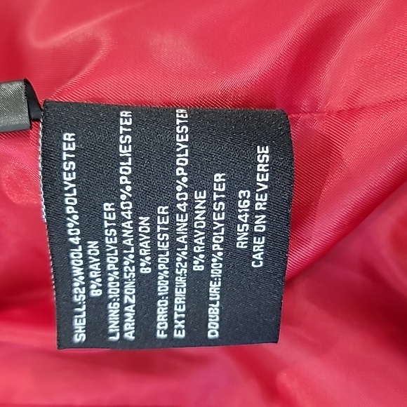 NINE WEST Red Wool Blend Cowl Neck Peacoat Size 8 - Picture 7 of 7